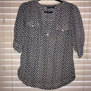 black and white business casual blouse
